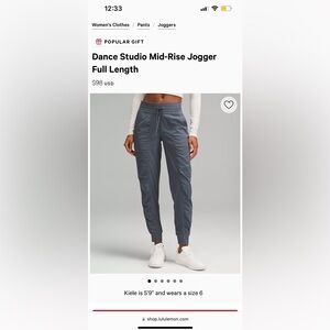 Dance Studio Mid-Rise Jogger Full Length Oil Grey